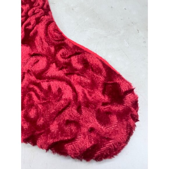 Christmas stocking red green bell felt gold ribbon decor 16" READ - Picture 5 of 5